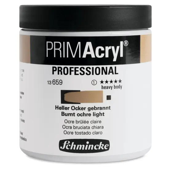 Schmincke Primacryl Professional Acrylic Paint - Burnt Ochre Light, 237 ml Jar {1}