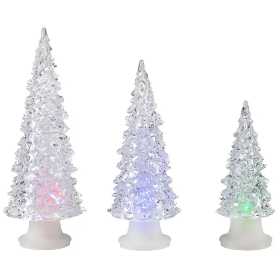 Northlight Clear Color Changing LED Lighted Christmas Trees - Set of 3 {3}