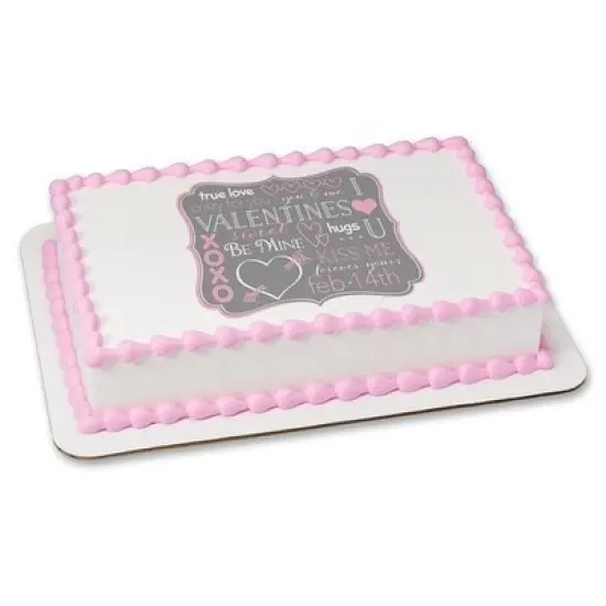 Valentines Edible Icing Image for 1/4 sheet cake {1}