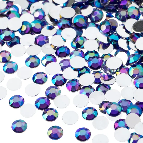 John Bead 6mm (SS28) Round Acrylic Flat Back Rhinestones, 1000pcs Purple AB {1}