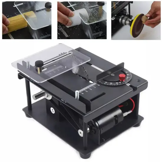 Compact Mini DIY Table Saw Rotating Speed 1000-3000r/min Work Shop Portable 110V {3}