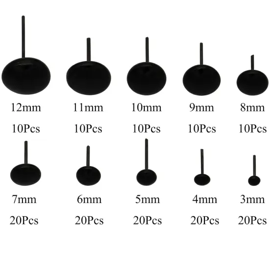 150Pcs Needle Felting Eyes Mini Glass Black Eyes Kits {2}
