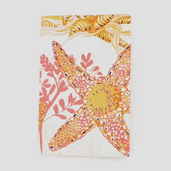 Soft Cover Orange Starfish Handmade paper Notebook - Pack of 5, 6 X 4 inch {4}
