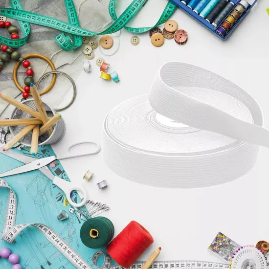 Kitcheniva 1" x 12 Yard Elastic Band Stretch Strap Elastic Cord For Sewing Craft White {7}