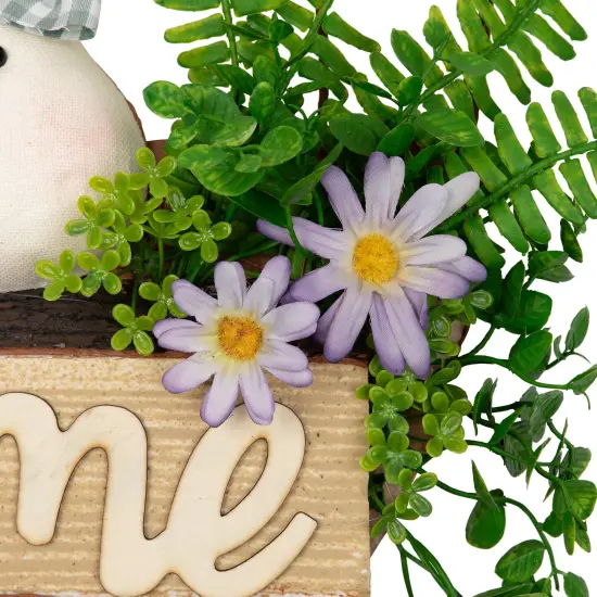 Northlight Easter Rabbit Couple Floral "Welcome" Sign - 16-Inch Multi {6}