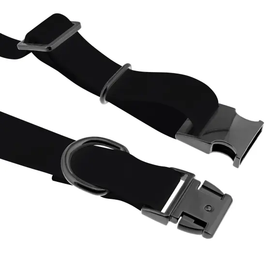 MiMu Large Silicone Dog Collar - Black 25.5in Stylish Dog Collar with Clasp Buckle {3}