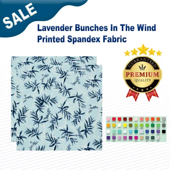Lavender Bunches In The Wind Printed Spandex Fabric {2}