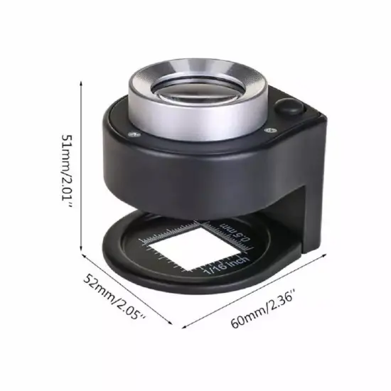30X Loupe Magnifier with 6 Light Desktop Portable Metal Magnifier Folding Scale {2}