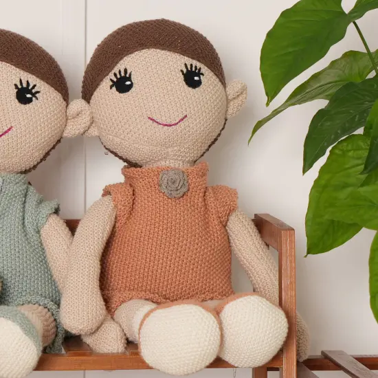 100% Handmade Cotton knitted Soft Princess Plush Toy Peach {1}