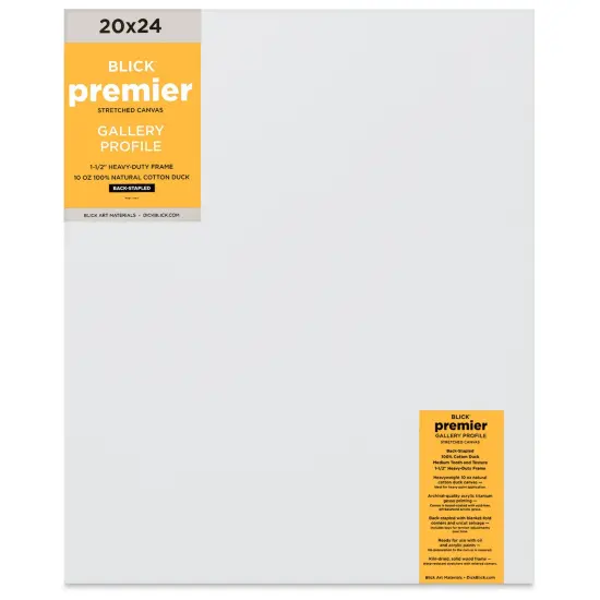 Blick Premier Stretched Cotton Canvas - Gallery Profile, Back-Stapled, 20" x 24" {1}