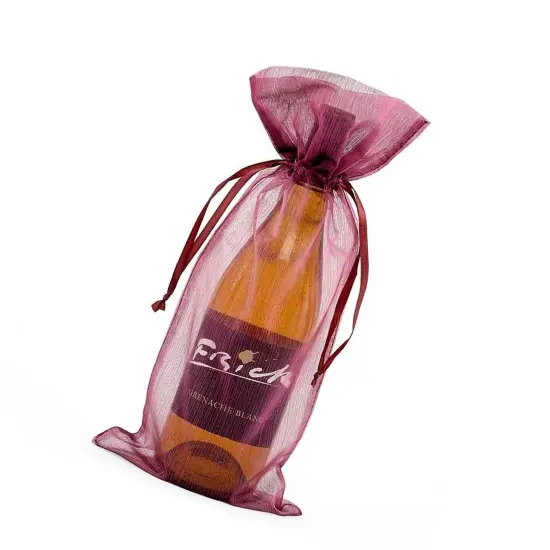 Chic Brushed Organza Wine Bag 6 1/2" x 15" {4}