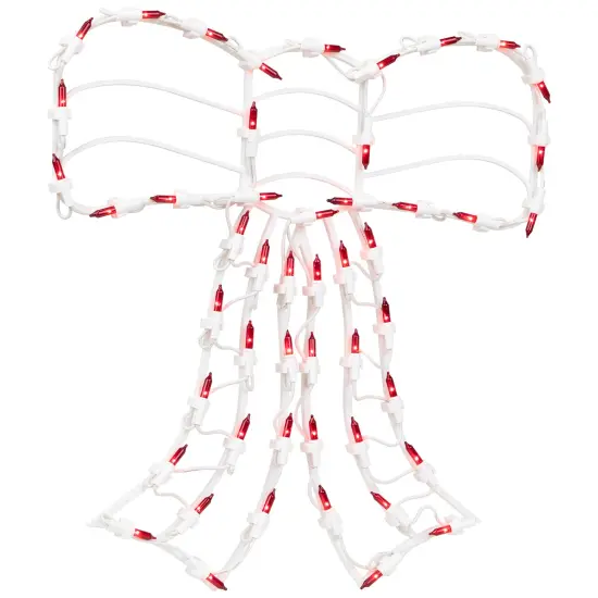 Northlight Lighted Bow Christmas Window Silhouette Decoration - 14" - Red {5}