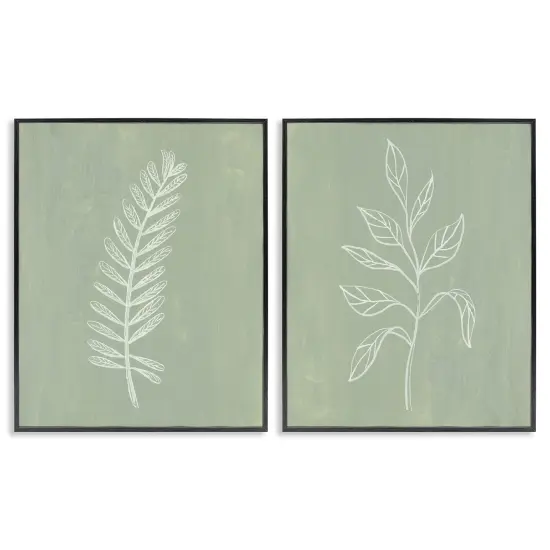 Stupell Industries Forest Fern Sprigs 2 pc Framed Giclee Wall Art Set Design by Patricia Pinto {1}