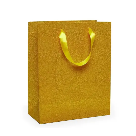 Glitter Grain Euro Totes 10 1/4'' x 4 3/4'' x 12 5/8'' for Stylish Packaging Gold {2}