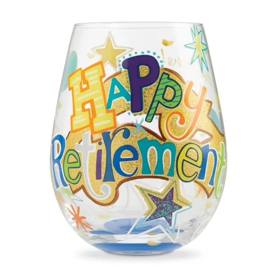 Enesco Lolita Stemless Happy Retirement Wine Glass {1}
