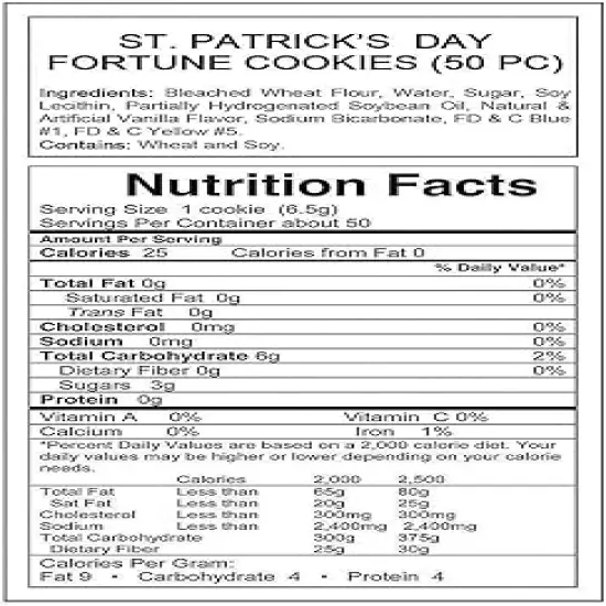 St Patricks Day Fortune Cookies (50 Individually Wrapped) Green With Irish Themed Sayings Party Favors & Treats by 4E's Novelty {5}
