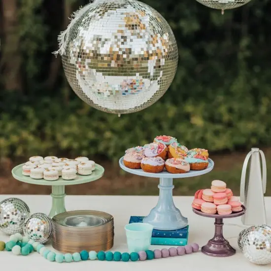 LARGE WEDGEWOOD BLUE MELAMINE CAKE STAND {3}