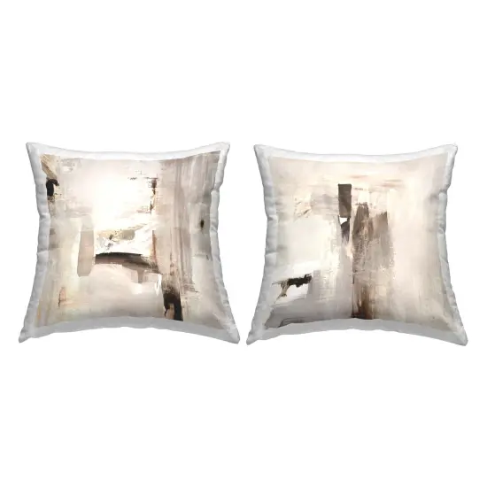 Neutral Abstract Expressions 2 PC Decorative Printed Throw Pillow Set Design by Igor Levashov, 18 x 7 x 18 {1}