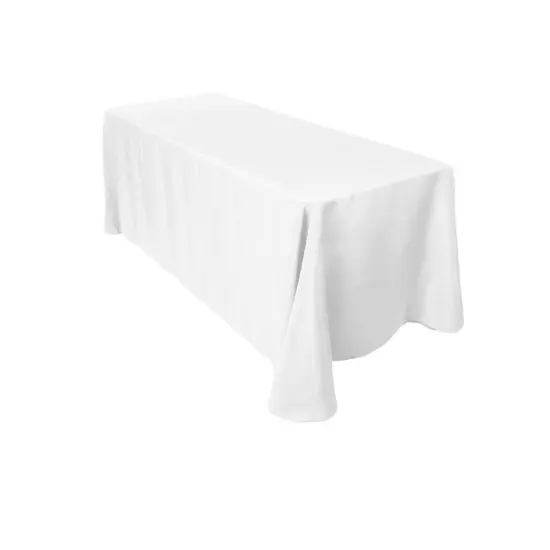 90" x 132" Polyester 6Ft Tablecloth 6ft Table Drape {4}