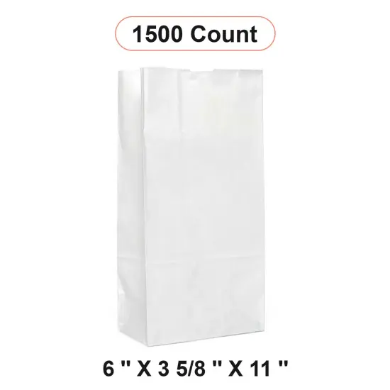 White Retail Bags 6'' x 3 5/8'' x 11'' {1}
