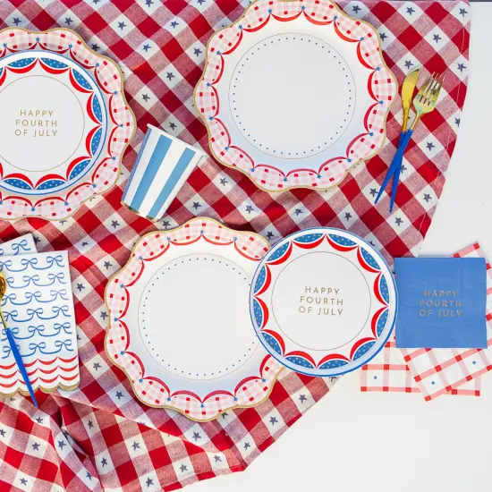 RED GINGHAM 4TH OF JULY LARGE NAPKINS {3}