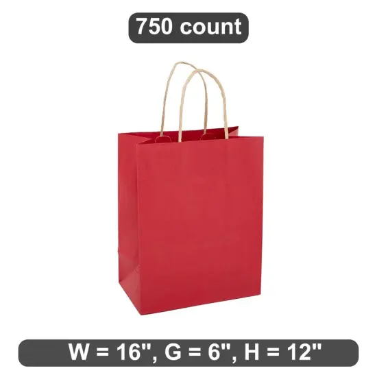 Spacious Kraft Tinted Color Shopping Bag 16" x 6" x 12" {1}