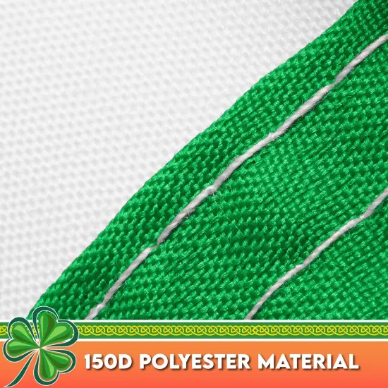 G128 2 Pack: Ireland Irish Shamrock Pleated Fan Flag | 1.5x3 Ft | Printed 150D Polyester | St. Patrick's Day Decor, Indoor/Outdoor, Vibrant Colors, Brass Grommets {6}