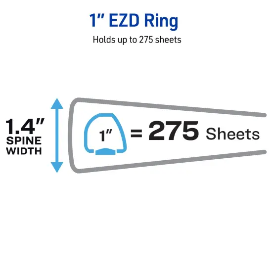 Avery Heavy-Duty View 3 Ring Binder, 1 Inch One Touch EZD Rings, 275-Sheet Capacity, 1.4 Inch Wide Spine, Customizable Clear Cover and Spine, 1 Green Binder (79107) {4}