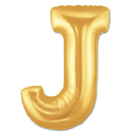 LETTER J FOIL BALLOON Metallic Gold {1}
