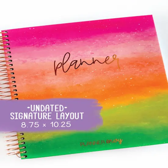 Undated Planner - Signature Layout, Spiral Bound - "Rainbow Glitz" (#001) {1}