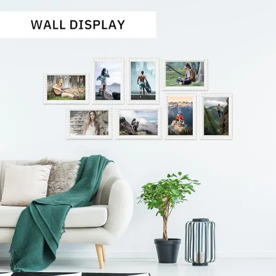 5x7 Picture Frame Set of 4, White Beaded Photo Frames Display Pictures 5x7 without Mat, Multi Photo Frames Collage for Wall or Tabletop Decor {3}