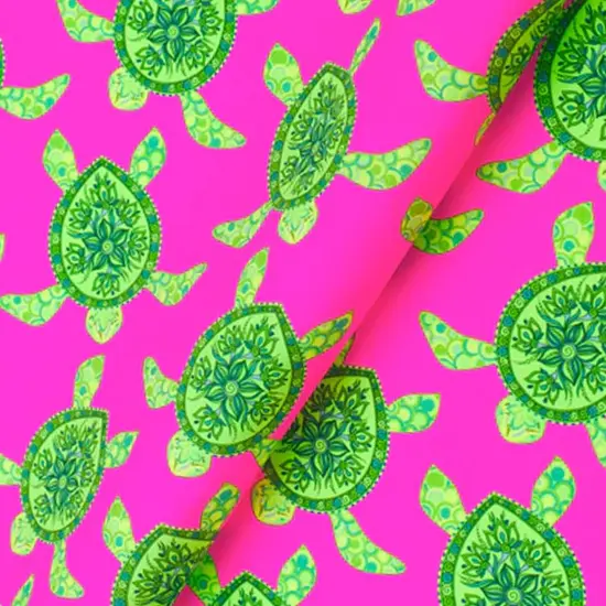 Lucid Aquatic Turtles Printed Spandex Fabric {5}