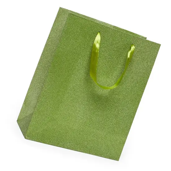 Durable Glitter Grain Euro Totes 7'' x 3 7/8'' x 9 1/16'' for Gifts Lime {4}