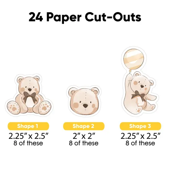 Big Dot of Happiness We Can Bearly Wait - DIY Shaped Teddy Bear Baby Shower Cut-Outs - 24 Count {3}