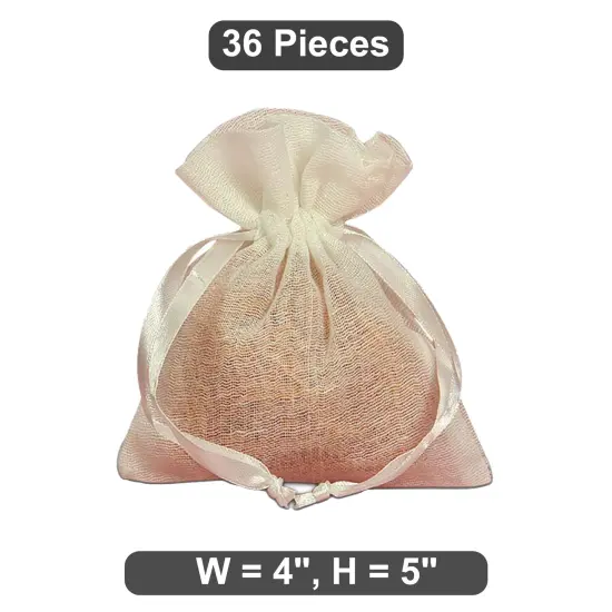 4" x 5" Drawstring Muslin Bags Natural & Colored Options {1}