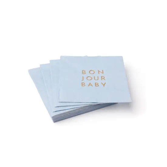 BONJOUR BABY SKY BLUE COCKTAIL NAPKINS {2}