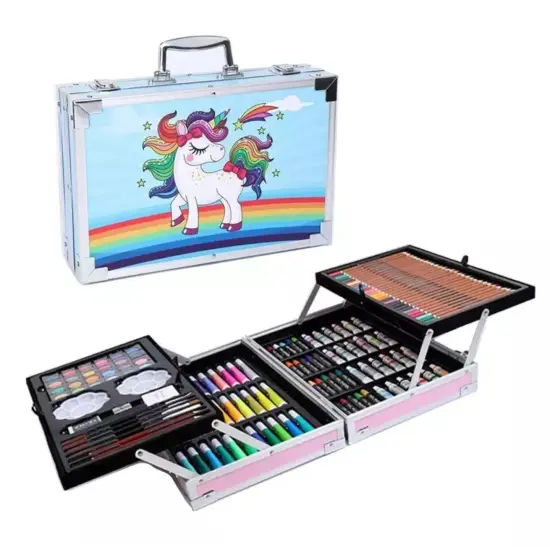 Kitcheniva 145 Pcs Kids Art Drawing Set Kit Paint Pencil Aluminum Case Crafts {2}