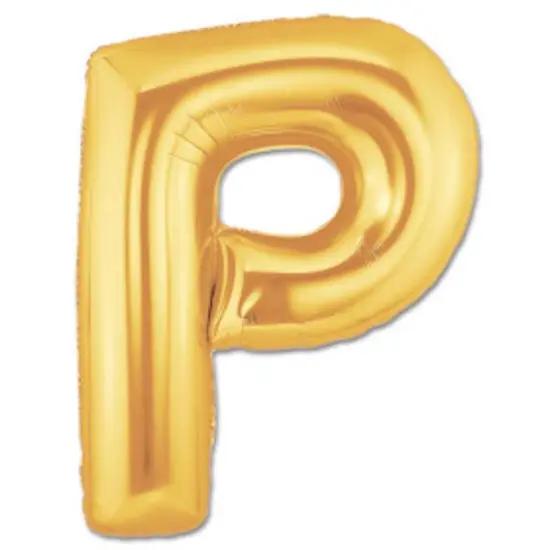 LETTER P FOIL BALLOON Metallic Silver {2}