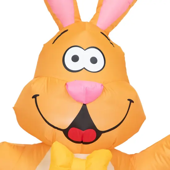 Northlight Inflatable LED Lighted Easter Bunny with Egg Outdoor Decoration - 4' Orange {7}
