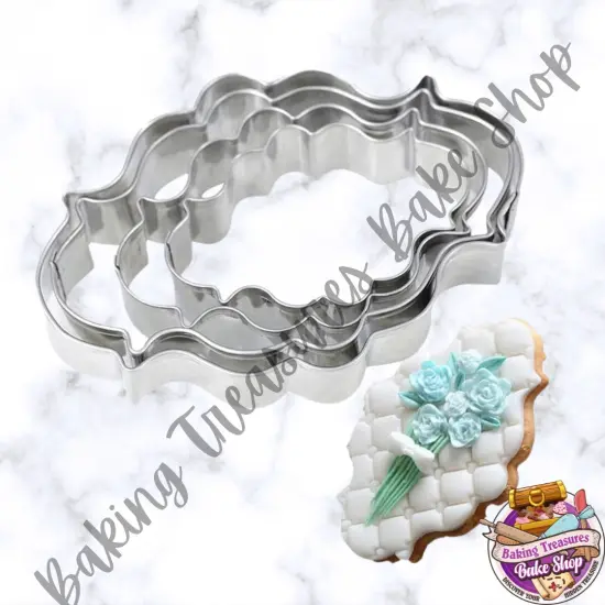 Style 1 Plaque Frame Cookie Cutter 4Pcs {1}