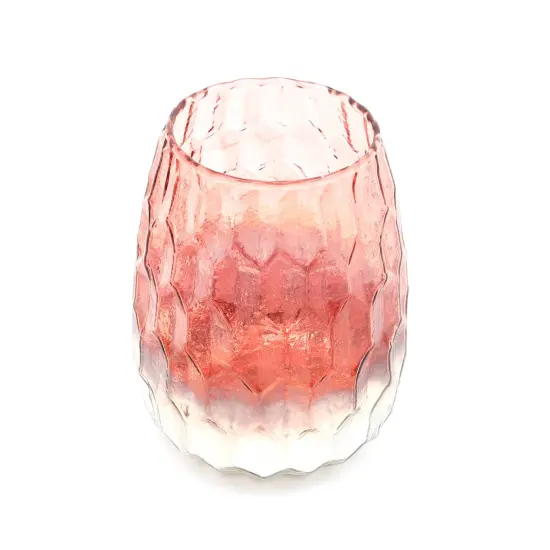 Decorative Ruby Lustre Glass Votive With Honeycomb Design - 5X6" {3}