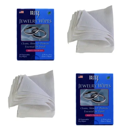 Blitz Jewelry Wipes - 60 Disposable Dry Wipes - Non-Toxic and Environmentally Friendly - Made in the USA {1}