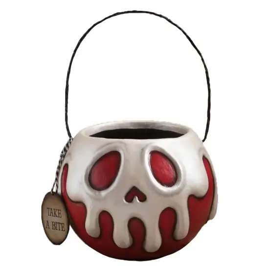 LARGE RED APPLE BUCKET WITH WHITE POISON {1}