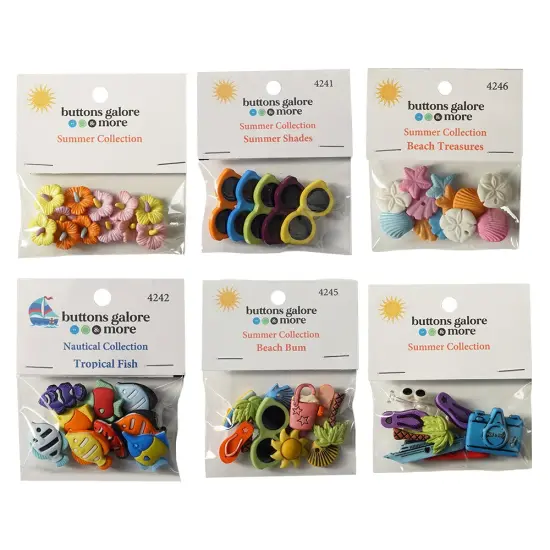 Buttons Galore 50+ Assorted Spring Buttons Bundle for Sewing & Crafts - Set of 6 Button Packs {1}