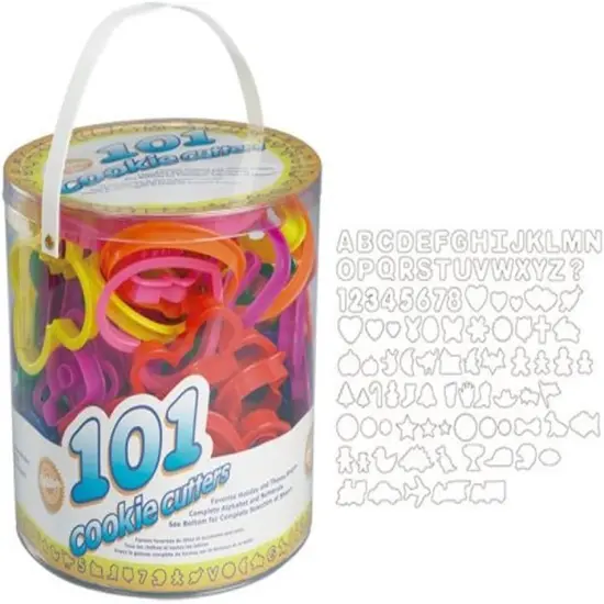 Cookie Cutters Set 101-Piece Alphabet Numbers Holiday Shapes Set {3}