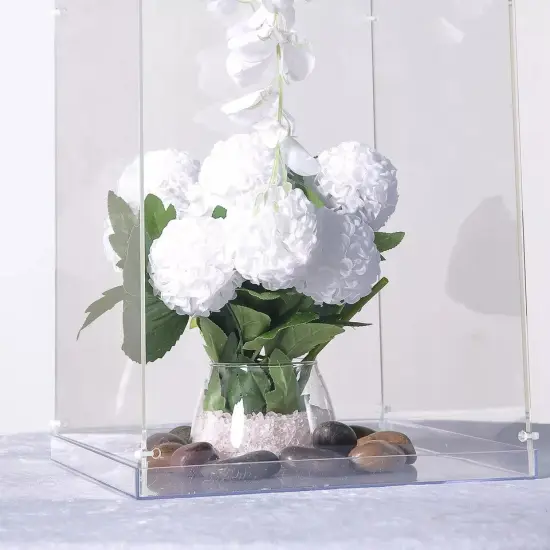 12-Inch tall Clear Acrylic DISPLAY BOX CENTERPIECE Party Column Pedestal Riser {1}