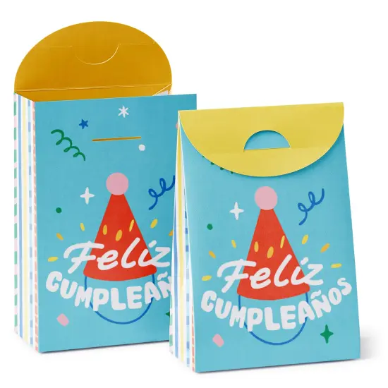 Big Dot of Happiness Feliz Cumpleanos - Happy Birthday Gift Favor Bags - Party Goodie Boxes - Set of 12 {1}