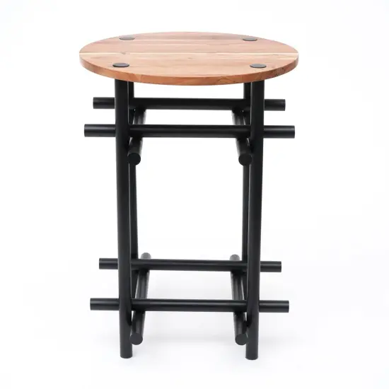 Wood & Iron Side Table {2}