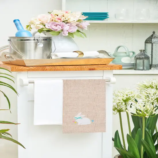 Easter Bunny Rabbit Spring Theme Kitchen Dishtowel {5}