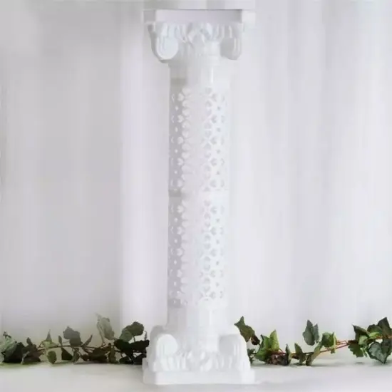 4 White 42-Inch ADJUSTABLE Roman Columns PLANT PEDESTAL STANDS Party Decorations {2}